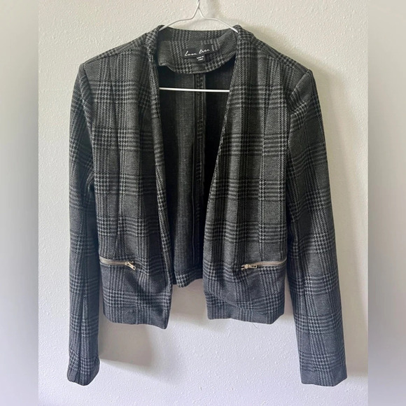 Love Tree Plaid Zipper Blazer - Small - Picture 2 of 3